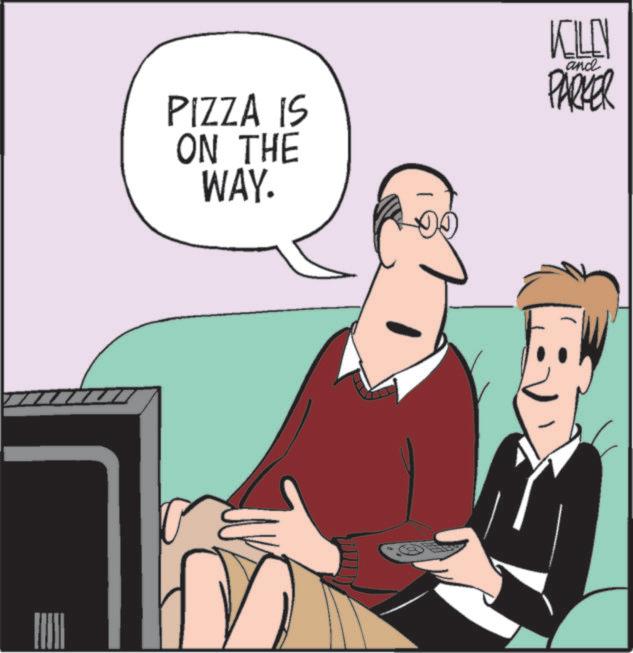 Comics OCR: PIZZA IS ON THE WAY. KILEN and PARKER PIZZA IS ON THE WAY . KILEN and PARKER
