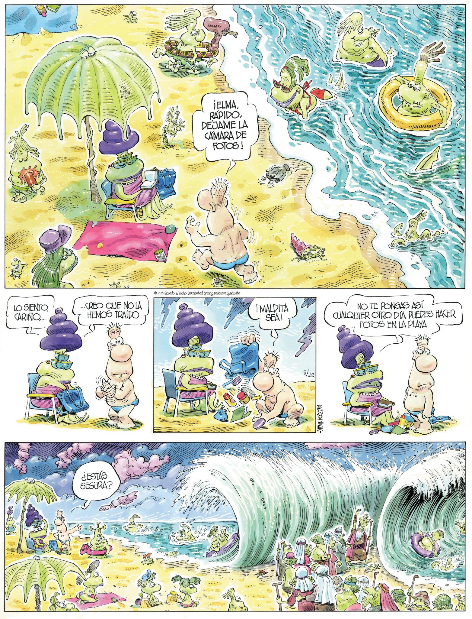 Animation OCR: -- ¡ELMARÁPIDO. DEJAME LA CAMARA DE FOTOS! 2015 Ricardo & Nacho. Distributed by King Features Syndicate LO SIENTO CARIÑO.... ..CREO QUE NO LA HEMOS TRAÍDO I MALDITA SEA! ¿ESTÁS SEGURA? NO TE PONGAS ASÍ. CUALQUIER OTRO DIA PUEDES HACER FOTOS EN LA PLAYA 8/22 RICARDO NACHO -- ¡ ELMARÁPIDO . DEJAME LA CAMARA DE FOTOS ! 2015 Ricardo & Nacho . Distributed by King Features Syndicate LO SIENTO CARIÑO .... ..CREO QUE NO LA HEMOS TRAÍDO I MALDITA SEA ! ¿ ESTÁS SEGURA ? NO TE PONGAS ASÍ . CUALQUIER OTRO DIA PUEDES HACER FOTOS EN LA PLAYA 8/22 RICARDO NACHO