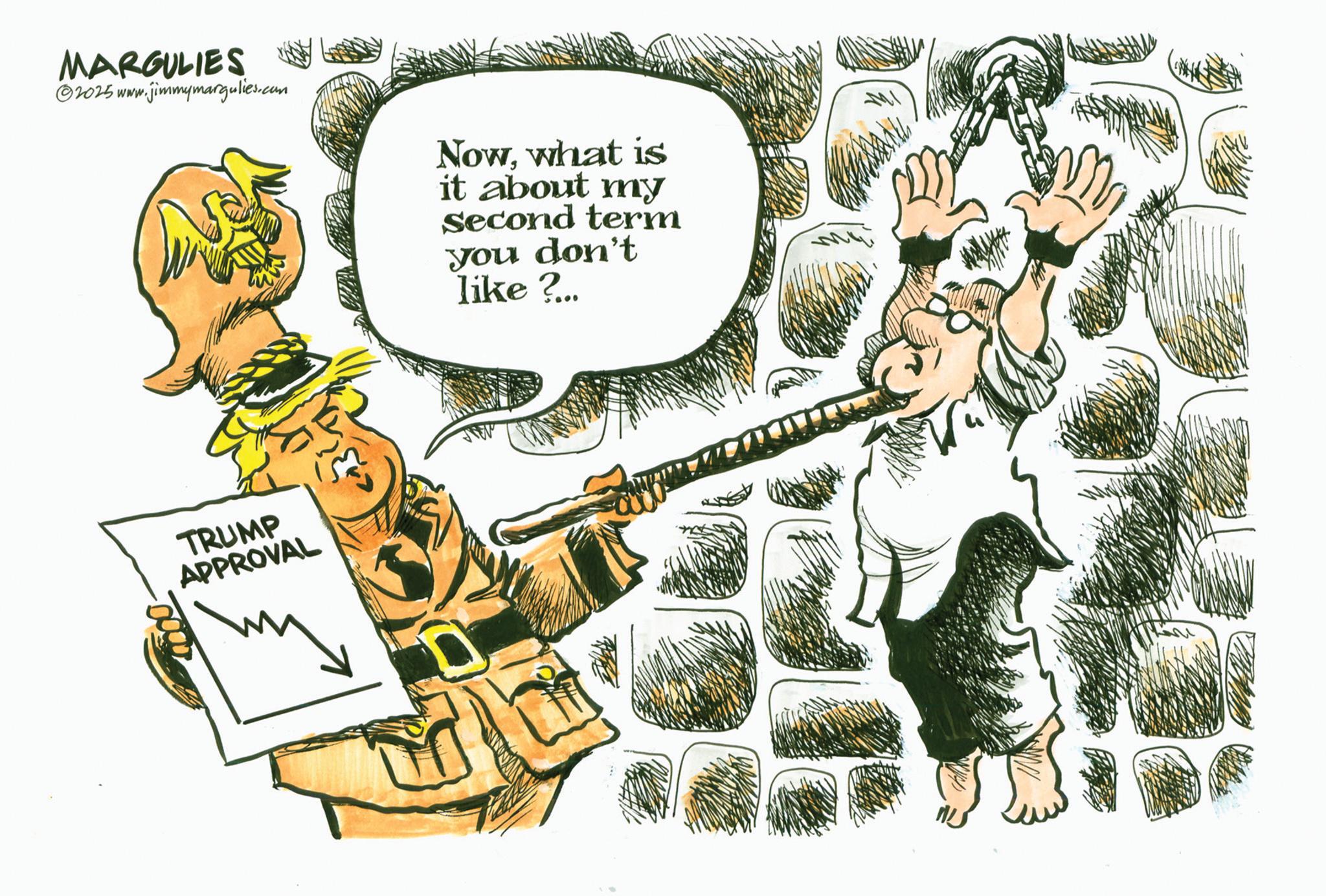 Fiction OCR: MARGULIES 2025 www.jimmymargulies.com TRUMP APPROVAL ? Nowwhat is it about my second term you don't like ?... MARGULIES 2025 www.jimmymargulies.com TRUMP APPROVAL ? Nowwhat is it about my second term you don't like ? ...