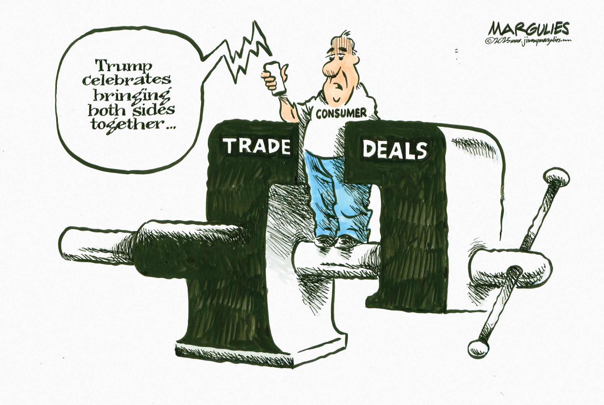 Clip art OCR: Trump Celebrates bringing both sides together.... TRADE CONSUMER DEALS MARGULIES ©2015mm.jimmymazplies.com Trump Celebrates bringing both sides together .... TRADE CONSUMER DEALS MARGULIES © 2015mm.jimmymazplies.com