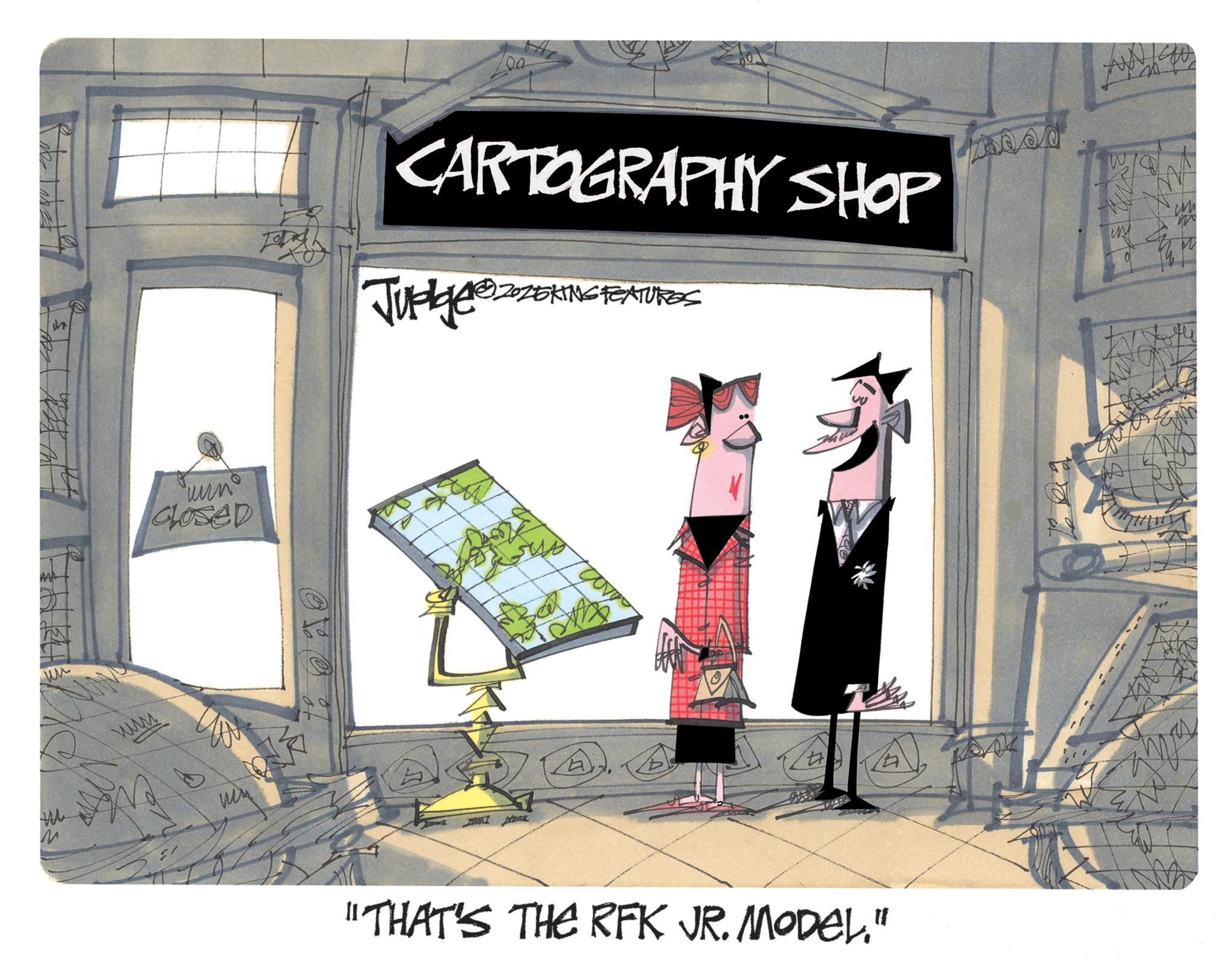Fiction OCR: www. "win CLOSED CARTOGRAPHY SHOP Judge?ZZERING FEATURES "THAT'S THE RFK JR. MODEL." www . " win CLOSED CARTOGRAPHY SHOP Judge?ZZERING FEATURES " THAT'S THE RFK JR . MODEL . "