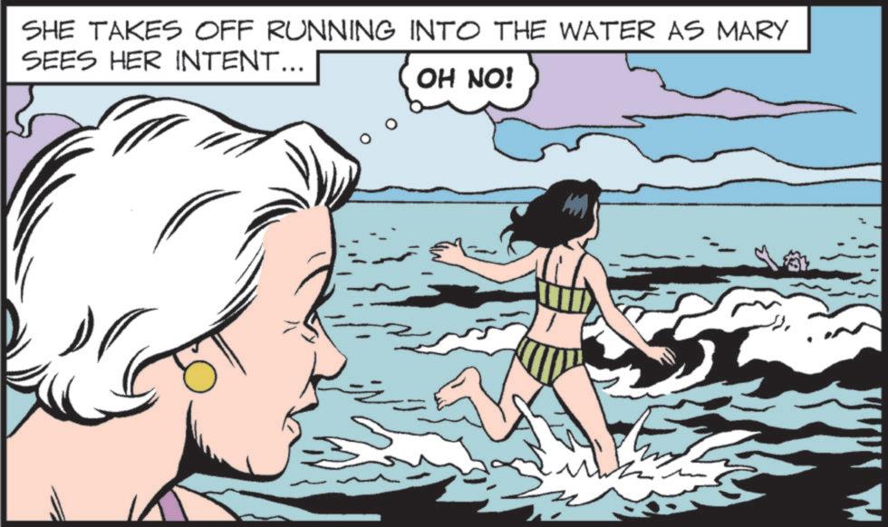 Comics OCR: SHE TAKES OFF RUNNING INTO THE WATER AS MARY SEES HER INTENT... OH NO! = SHE TAKES OFF RUNNING INTO THE WATER AS MARY SEES HER INTENT ... OH NO ! =