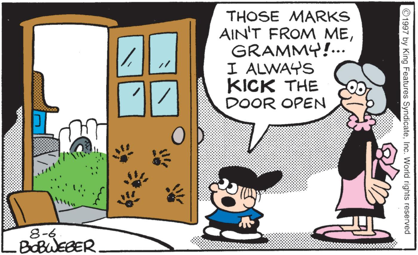 Gesture OCR: 8-6 BOBWEBER THOSE MARKS AIN'T FROM MEGRAMMY!... I ALWAYS KICK THE DOOR OPEN ©1997 by King Features SyndicateInc. World rights reserved 8-6 BOBWEBER THOSE MARKS AIN'T FROM MEGRAMMY ! ... I ALWAYS KICK THE DOOR OPEN © 1997 by King Features SyndicateInc. World rights reserved