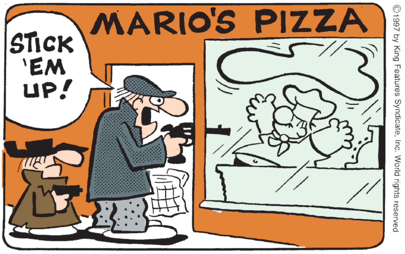Animation OCR: MARIO'S PIZZA STICK 'EM UP! ©1997 by King Features SyndicateInc. World rights reserved MARIO'S PIZZA STICK ' EM UP ! © 1997 by King Features SyndicateInc. World rights reserved