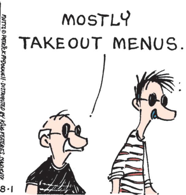 Sketch OCR: MOSTLY TAKEOUT MENUS. 8.1 MUTTS © PATRICK MCDONNELL DISTRIBUTED BY KING FEATURES SYNDICATE 00 MOSTLY TAKEOUT MENUS . 8.1 MUTTS © PATRICK MCDONNELL DISTRIBUTED BY KING FEATURES SYNDICATE 00