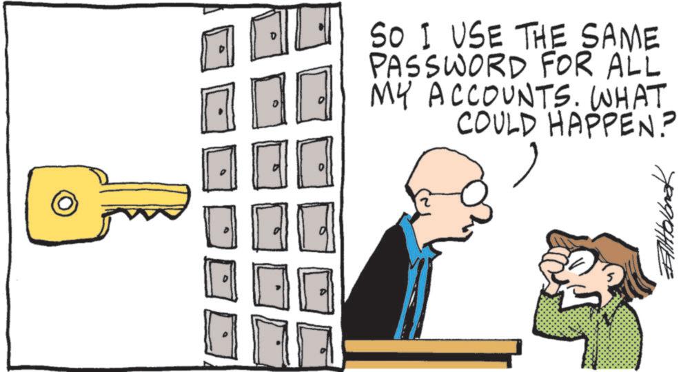 Businessperson OCR: SO I USE THE SAME PASSWORD FOR ALL MY ACCOUNTS. WHAT COULD HAPPEN? ??????? SO I USE THE SAME PASSWORD FOR ALL MY ACCOUNTS . WHAT COULD HAPPEN ? ???????