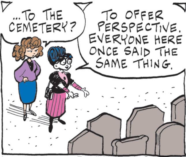 Fiction OCR: • TO THE CEMETERY? ?? TO OFFER PERSPECTIVE. EVERYONE HERE ONCE SAID THE SAME THING. • TO THE CEMETERY ? ?? TO OFFER PERSPECTIVE . EVERYONE HERE ONCE SAID THE SAME THING .