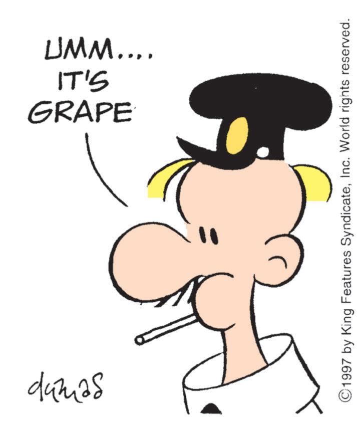 Animated cartoon OCR: dumas GRAPE IT'S UMM.... ©1997 by King Features SyndicateInc. World rights reserved. dumas GRAPE IT'S UMM .... © 1997 by King Features SyndicateInc. World rights reserved .