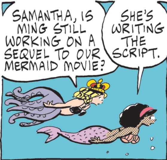 Publication OCR: SAMANTHAIS MING STILL SHE'S WRITING WORKING ON A THE SEQUEL TO OUR SCRIPT. MERMAID MOVIE? SAMANTHAIS MING STILL SHE'S WRITING WORKING ON A THE SEQUEL TO OUR SCRIPT . MERMAID MOVIE ?