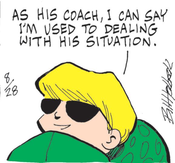 Photo caption OCR: ???????? 8 28 AS HIS COACHI CAN SAY I'M USED TO DEALING WITH HIS SITUATION. www ???????? 8 28 AS HIS COACHI CAN SAY I'M USED TO DEALING WITH HIS SITUATION . www