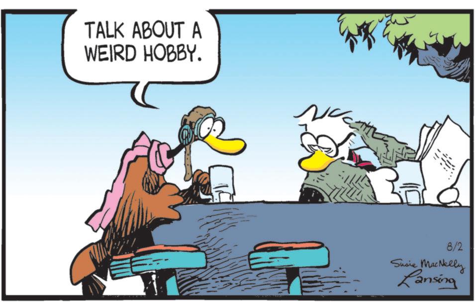 Fiction OCR: TALK ABOUT A WEIRD HOBBY. 8/2 Susie MacNelly Lansing TALK ABOUT A WEIRD HOBBY . 8/2 Susie MacNelly Lansing