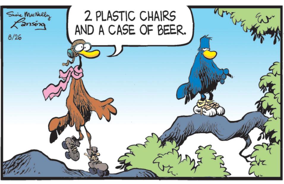 Fictional character OCR: Susie MacNelly Lansing 8/26 2 PLASTIC CHAIRS AND A CASE OF BEER. ?? Susie MacNelly Lansing 8/26 2 PLASTIC CHAIRS AND A CASE OF BEER . ??