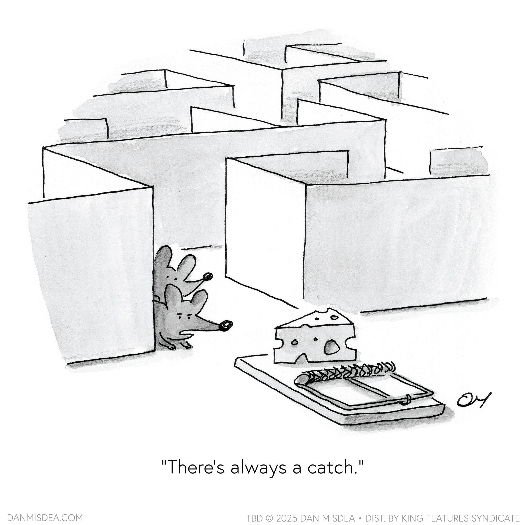 Sketch OCR: DANMISDEA.COM "There's always a catch." ?? TBD 2025 DAN MISDEA • DIST. BY KING FEATURES SYNDICATE DANMISDEA.COM " There's always a catch . " ?? TBD 2025 DAN MISDEA • DIST . BY KING FEATURES SYNDICATE
