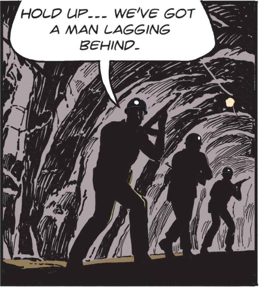 Comics OCR: HOLD UP... WE'VE GOT A MAN LAGGING BEHIND- HOLD UP ... WE'VE GOT A MAN LAGGING BEHIND-