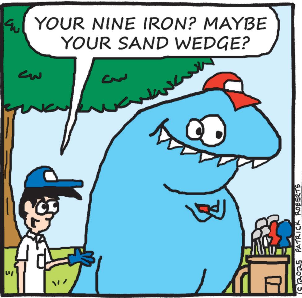 Shark OCR: ? ew YOUR NINE IRON? MAYBE YOUR SAND WEDGE? ?? ???? R 2025 PATRICK ROBERTS ? ew YOUR NINE IRON ? MAYBE YOUR SAND WEDGE ? ?? ???? R 2025 PATRICK ROBERTS
