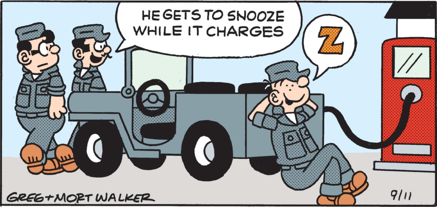 Tire Care OCR: HE GETS TO SNOOZE WHILE IT CHARGES Z C 9/11 GREE+MORT WALKER HE GETS TO SNOOZE WHILE IT CHARGES Z C 9/11 GREE + MORT WALKER