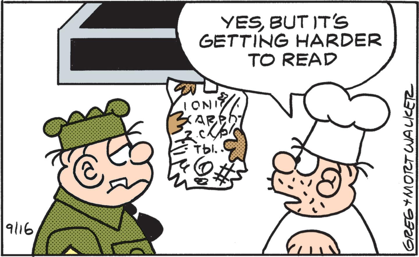 Pleased OCR: 9116 YESBUT IT'S GETTING HARDER IONIS/1 TO READ CARPO Tbl. GREG MORT WALKER 9116 YESBUT IT'S GETTING HARDER IONIS / 1 TO READ CARPO Tbl . GREG MORT WALKER