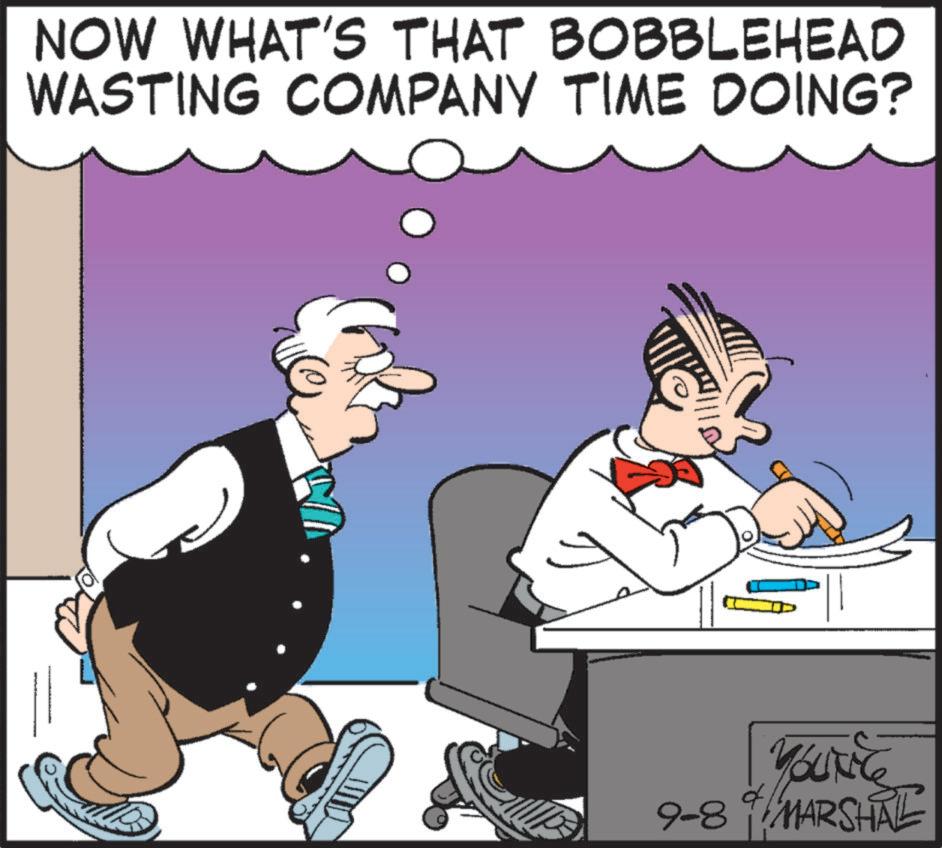 Graphics OCR: NOW WHAT'S THAT BOBBLEHEAD WASTING COMPANY TIME DOING? YouTile 9-89 MARSHAL NOW WHAT'S THAT BOBBLEHEAD WASTING COMPANY TIME DOING ? YouTile 9-89 MARSHAL