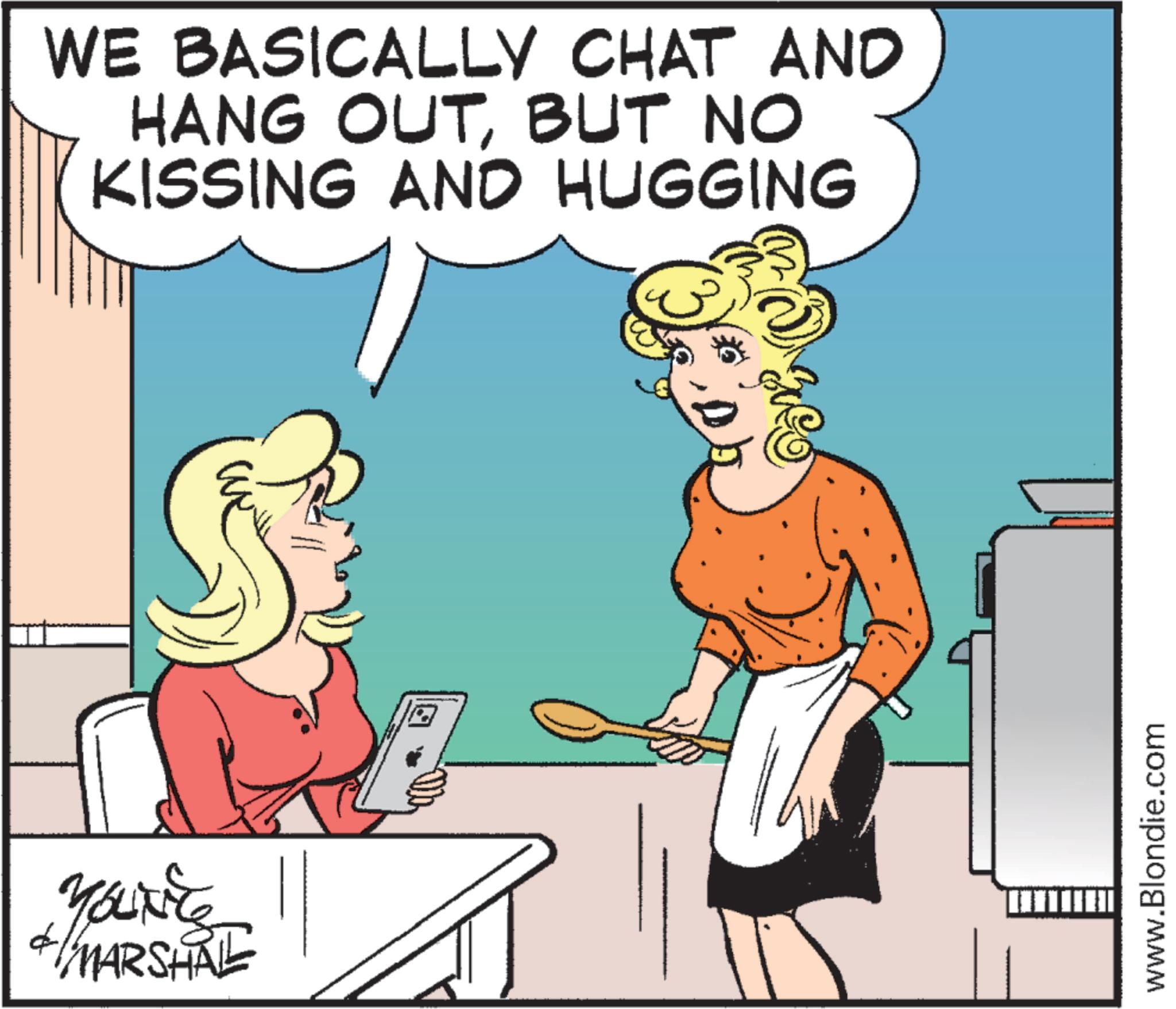 Comic book OCR: YOUNEE MARSHAL WE BASICALLY CHAT AND HANG OUTBUT NO KISSING AND HUGGING www.Blondie.com YOUNEE MARSHAL WE BASICALLY CHAT AND HANG OUTBUT NO KISSING AND HUGGING www.Blondie.com