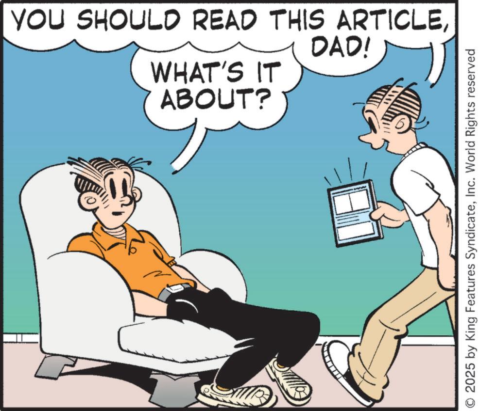 Comic book OCR: YOU SHOULD READ THIS ARTICLEABOUT? WHAT'S IT DAD! O 2025 by King Features SyndicateInc. World Rights reserved YOU SHOULD READ THIS ARTICLEABOUT ? WHAT'S IT DAD ! O 2025 by King Features SyndicateInc. World Rights reserved