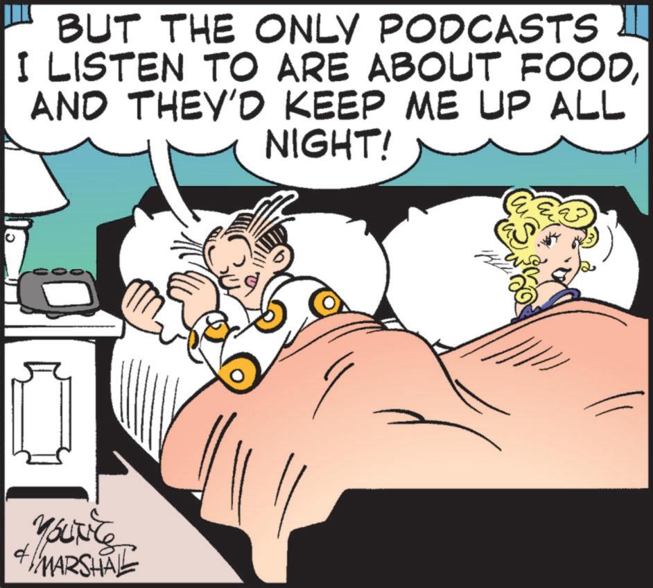 Graphics OCR: BUT THE ONLY PODCASTS I LISTEN TO ARE ABOUT FOODAND THEY'D KEEP ME UP ALL NIGHT! YOUNG + MARSHAL d BUT THE ONLY PODCASTS I LISTEN TO ARE ABOUT FOODAND THEY'D KEEP ME UP ALL NIGHT ! YOUNG + MARSHAL d