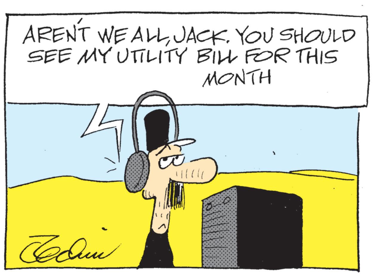 Photo caption OCR: ARENT WE ALLJACK. YOU SHOULD SEE MY UTILITY BILL FOR THIS MONTH Edu ARENT WE ALLJACK . YOU SHOULD SEE MY UTILITY BILL FOR THIS MONTH Edu