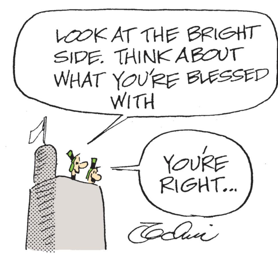 Graphics OCR: LOOK AT THE BRIGHT SIDE. THINK ABOUT WHAT YOU'RE BLESSED WITH ? YOU'RE RIGHT... Edin LOOK AT THE BRIGHT SIDE . THINK ABOUT WHAT YOU'RE BLESSED WITH ? YOU'RE RIGHT ... Edin