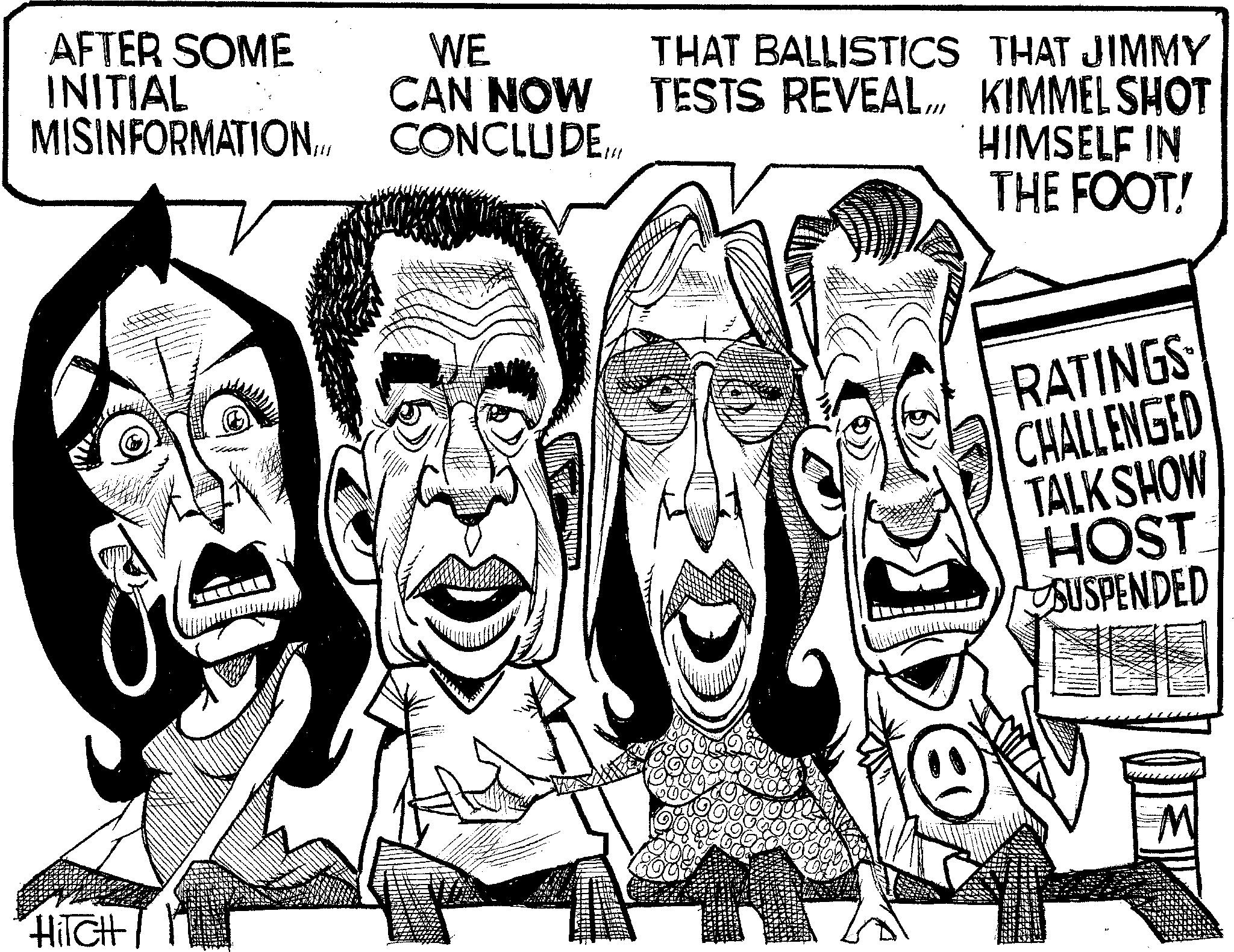 Pleased OCR: AFTER SOME INITIAL WE THAT BALLISTICS THAT JIMMY MISINFORMATION CAN NOW CONCLUDE.... TESTS REVEAL KIMMEL SHOT HIMSELF IN THE FOOT! HITCH RATINGS CHALLENGED TALK SHOW HOST SUSPENDED M AFTER SOME INITIAL WE THAT BALLISTICS THAT JIMMY MISINFORMATION CAN NOW CONCLUDE .... TESTS REVEAL KIMMEL SHOT HIMSELF IN THE FOOT ! HITCH RATINGS CHALLENGED TALK SHOW HOST SUSPENDED M