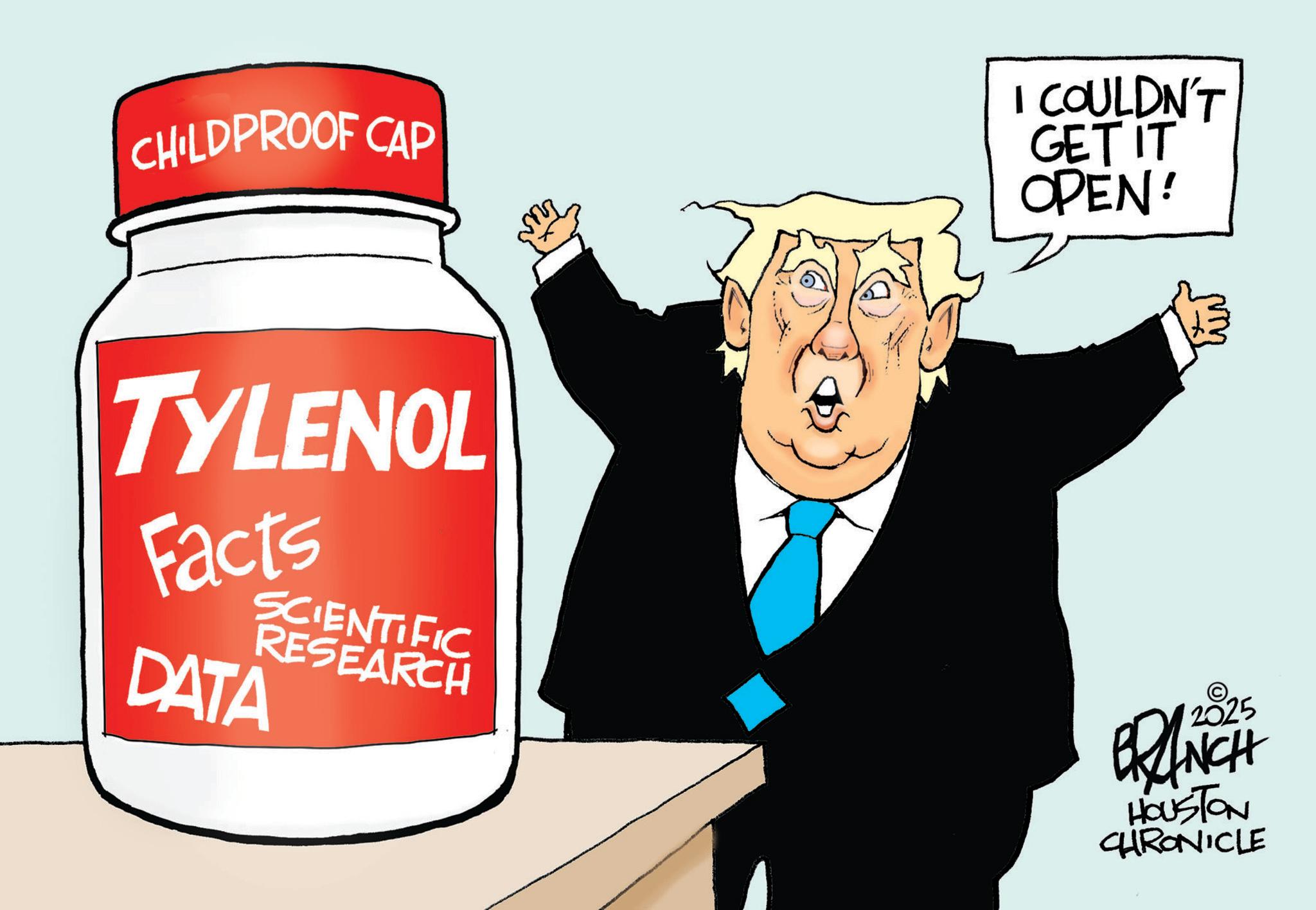Graphic design OCR: CHILDPROOF CAP I COULDN'T GET IT OPEN! TYLENOL Facts SCIENTIFIC RESEARCH DATA © 2025 BRANCH HOUSTON CHRONICLE CHILDPROOF CAP I COULDN'T GET IT OPEN ! TYLENOL Facts SCIENTIFIC RESEARCH DATA © 2025 BRANCH HOUSTON CHRONICLE