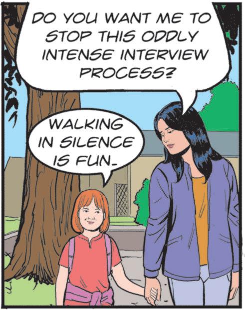 Comic book OCR: DO YOU WANT ME TO STOP THIS ODDLY INTENSE INTERVIEW PROCESS? WALKING IN SILENCE IS FUN_ M DO YOU WANT ME TO STOP THIS ODDLY INTENSE INTERVIEW PROCESS ? WALKING IN SILENCE IS FUN_ M