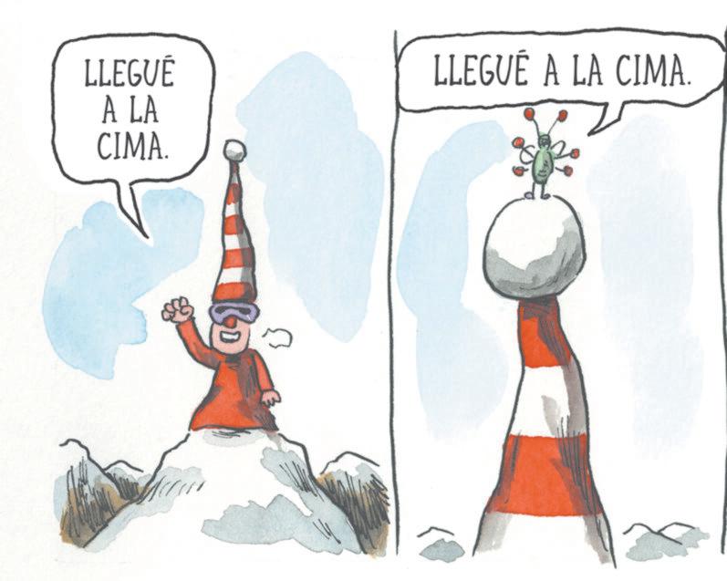 Fictional character OCR: LLEGUÉ A LA CIMA. LLEGUÉ A LA CIMA. D LLEGUÉ A LA CIMA . LLEGUÉ A LA CIMA . D
