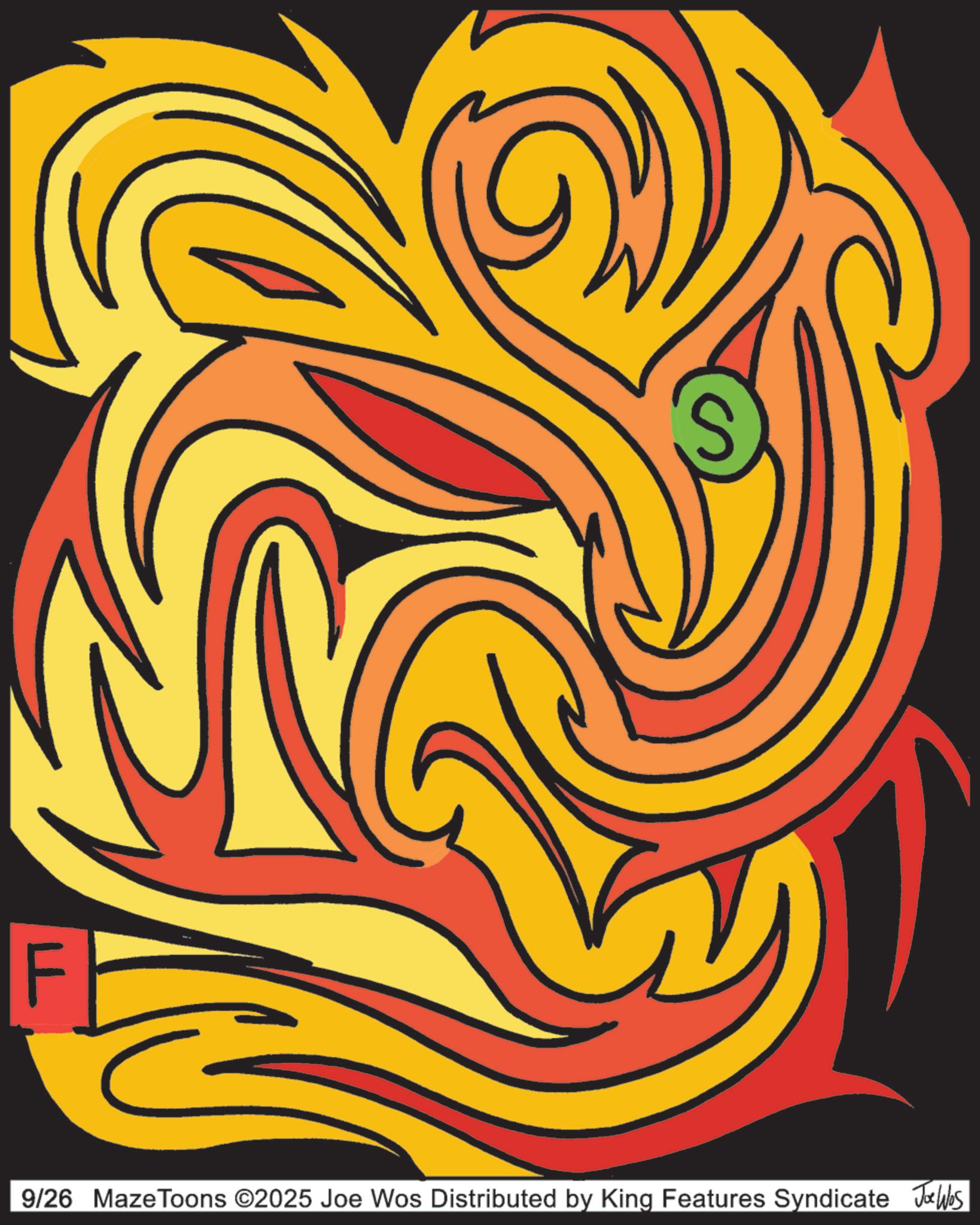 Modern art OCR: F 9/26 Maze Toons ©2025 Joe Wos Distributed by King Features Syndicate Joe Was F 9/26 Maze Toons © 2025 Joe Wos Distributed by King Features Syndicate Joe Was