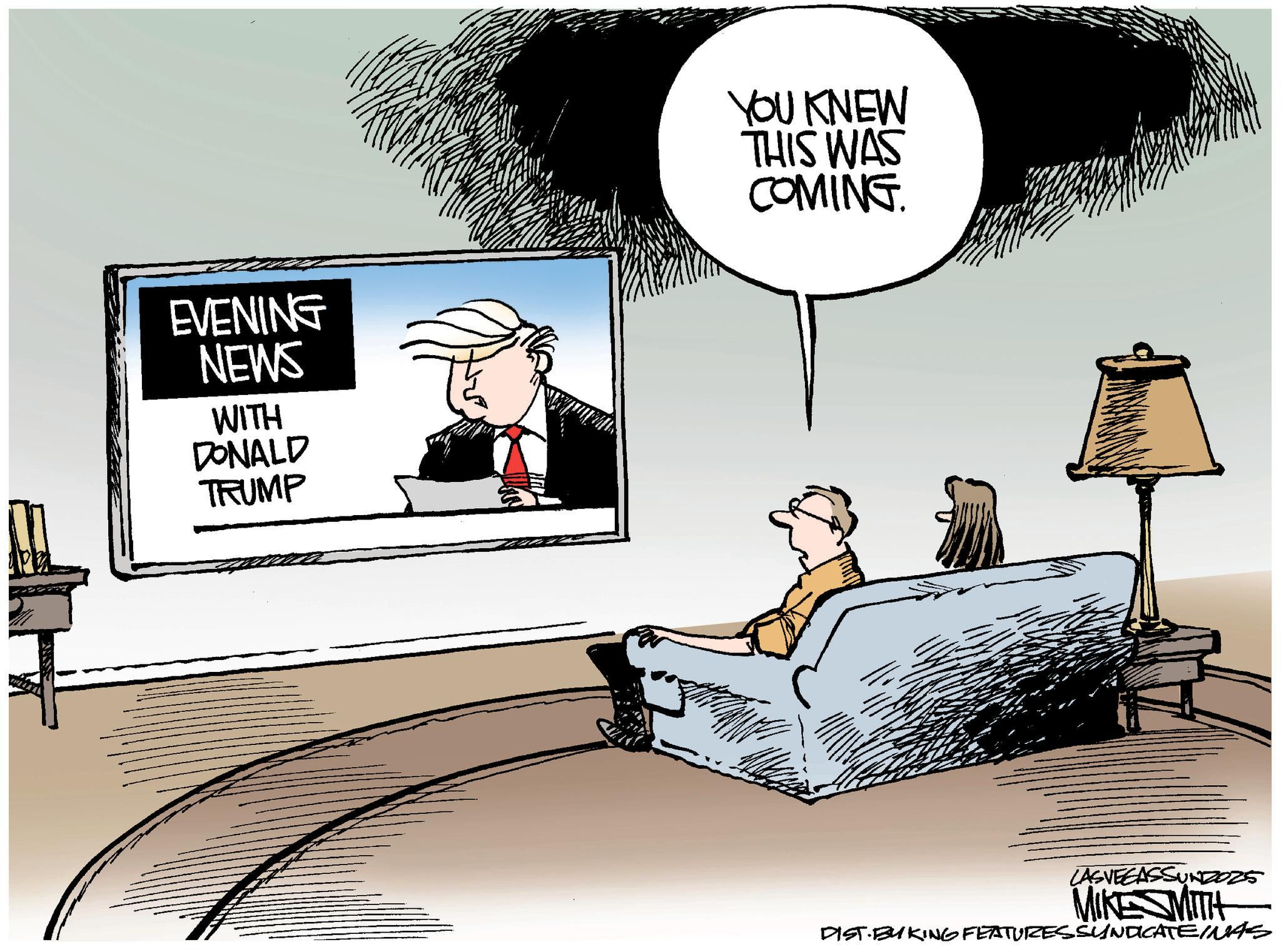 Veterans Day OCR: EVENING NEWS WITH DONALD TRUMP YOU KNEW THIS WAS COMING LASVEGASSUNZO25 MIKE SMITH DIST BYKING FEATURES SYNDICATE INS EVENING NEWS WITH DONALD TRUMP YOU KNEW THIS WAS COMING LASVEGASSUNZO25 MIKE SMITH DIST BYKING FEATURES SYNDICATE INS