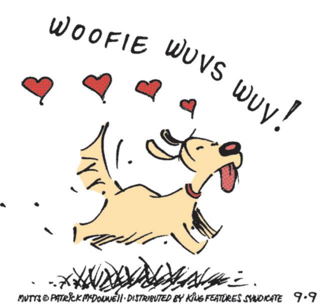 Pet Supply OCR: WOOFIE ?? ???! MUTTS & PATRICK MCDONNELL DISTRIBUTED BY KING FEATURES SYNDICATE 9.9 WOOFIE ?? ??? ! MUTTS & PATRICK MCDONNELL DISTRIBUTED BY KING FEATURES SYNDICATE 9.9