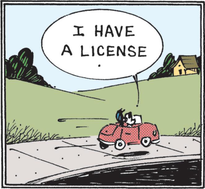 Photo caption OCR: I HAVE A LICENSE I HAVE A LICENSE