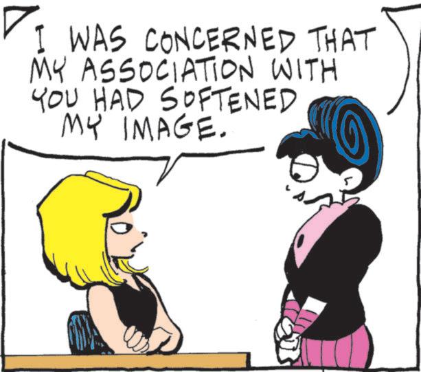 Line art OCR: I WAS CONCERNED THAT MY ASSOCIATION WITH YOU HAD SOFTENED MY IMAGE. I WAS CONCERNED THAT MY ASSOCIATION WITH YOU HAD SOFTENED MY IMAGE .