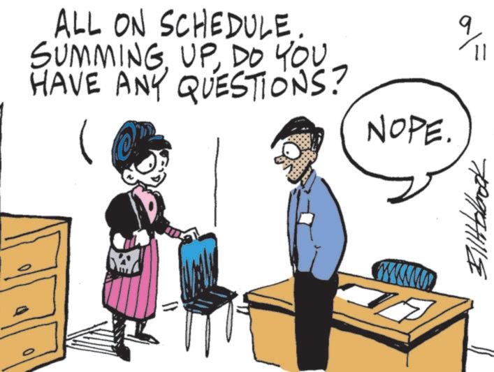 Handwriting OCR: ALL ON SCHEDULE. SUMMINGDO YOU HAVE ANY QUESTIONS? 9 11 NOPE. Holbrook ALL ON SCHEDULE . SUMMINGDO YOU HAVE ANY QUESTIONS ? 9 11 NOPE . Holbrook