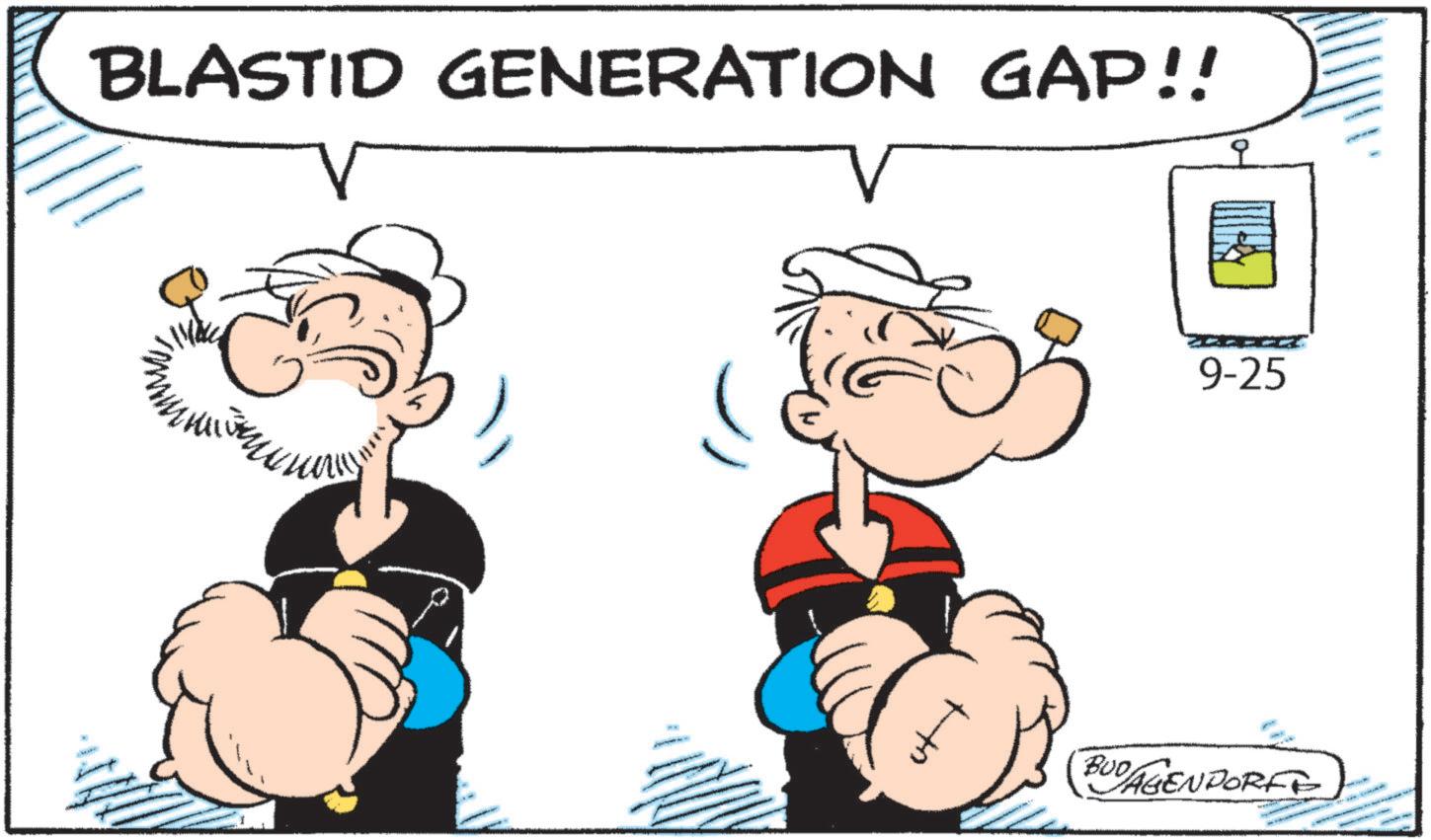 Graphics OCR: BLASTID GENERATION GAP!! ut 9-25 BUDAGENDORFE BLASTID GENERATION GAP !! ut 9-25 BUDAGENDORFE