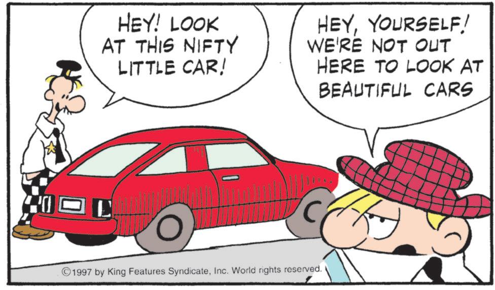 Animation OCR: HEY! LOOK AT THIS NIFTY LITTLE CAR! HEYYOURSELF! WE'RE NOT OUT HERE TO LOOK AT BEAUTIFUL CARS L ©1997 by King Features SyndicateInc. World rights reserved. H HEY ! LOOK AT THIS NIFTY LITTLE CAR ! HEYYOURSELF ! WE'RE NOT OUT HERE TO LOOK AT BEAUTIFUL CARS L © 1997 by King Features SyndicateInc. World rights reserved . H