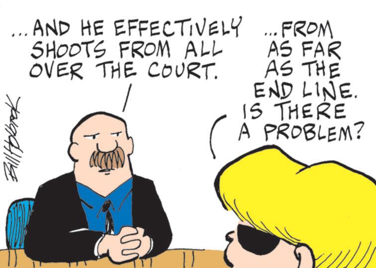 Animation OCR: ... AND HE EFFECTIVELY SHOOTS FROM ALL OVER THE COURT. ... FROM AS FAR AS THE END LINE. IS THERE A PROBLEM? S ... AND HE EFFECTIVELY SHOOTS FROM ALL OVER THE COURT . ... FROM AS FAR AS THE END LINE . IS THERE A PROBLEM ? S