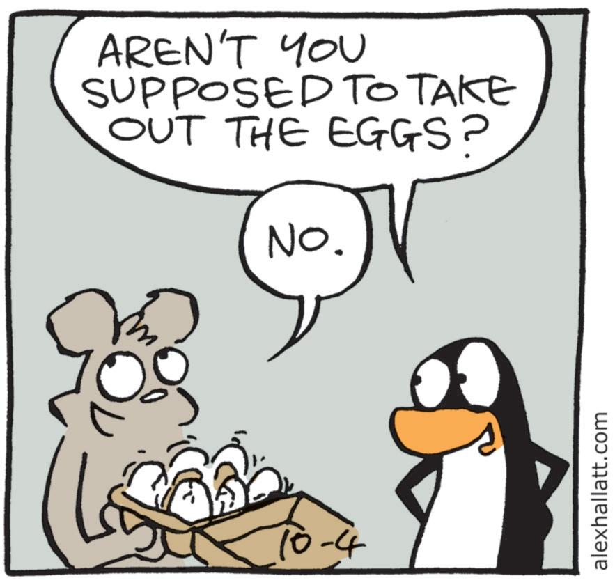 Animation OCR: AREN'T YOU SUPPOSED TO TAKE OUT THE EGGS? No. 10-4 alexhallatt.com AREN'T YOU SUPPOSED TO TAKE OUT THE EGGS ? No. 10-4 alexhallatt.com