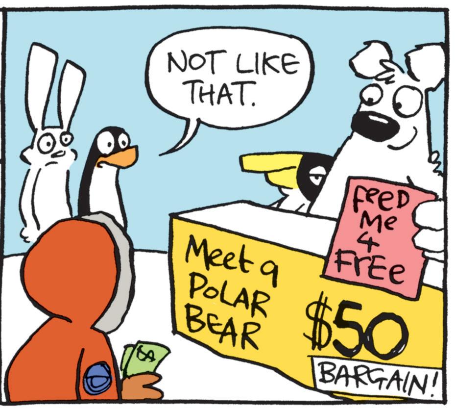 Animation OCR: NOT LIKE THAT. CA $ Meet a POLAR BEAR Feed Me 4 Free $50 BARGAIN! NOT LIKE THAT . CA $ Meet a POLAR BEAR Feed Me 4 Free $ 50 BARGAIN !