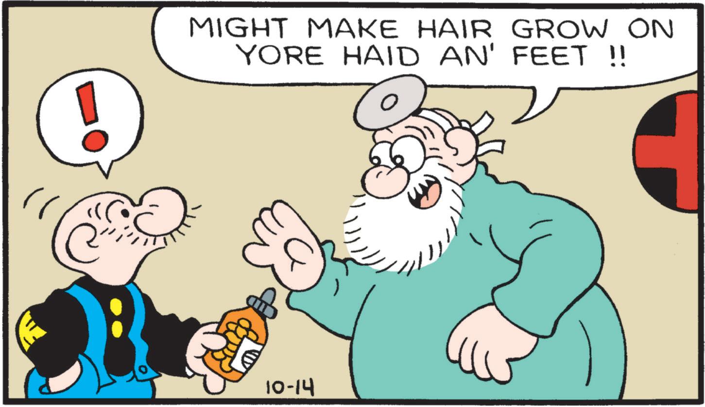 Animation OCR: C MIGHT MAKE HAIR GROW ON YORE HAID AN' FEET !! 10-14 C MIGHT MAKE HAIR GROW ON YORE HAID AN ' FEET !! 10-14