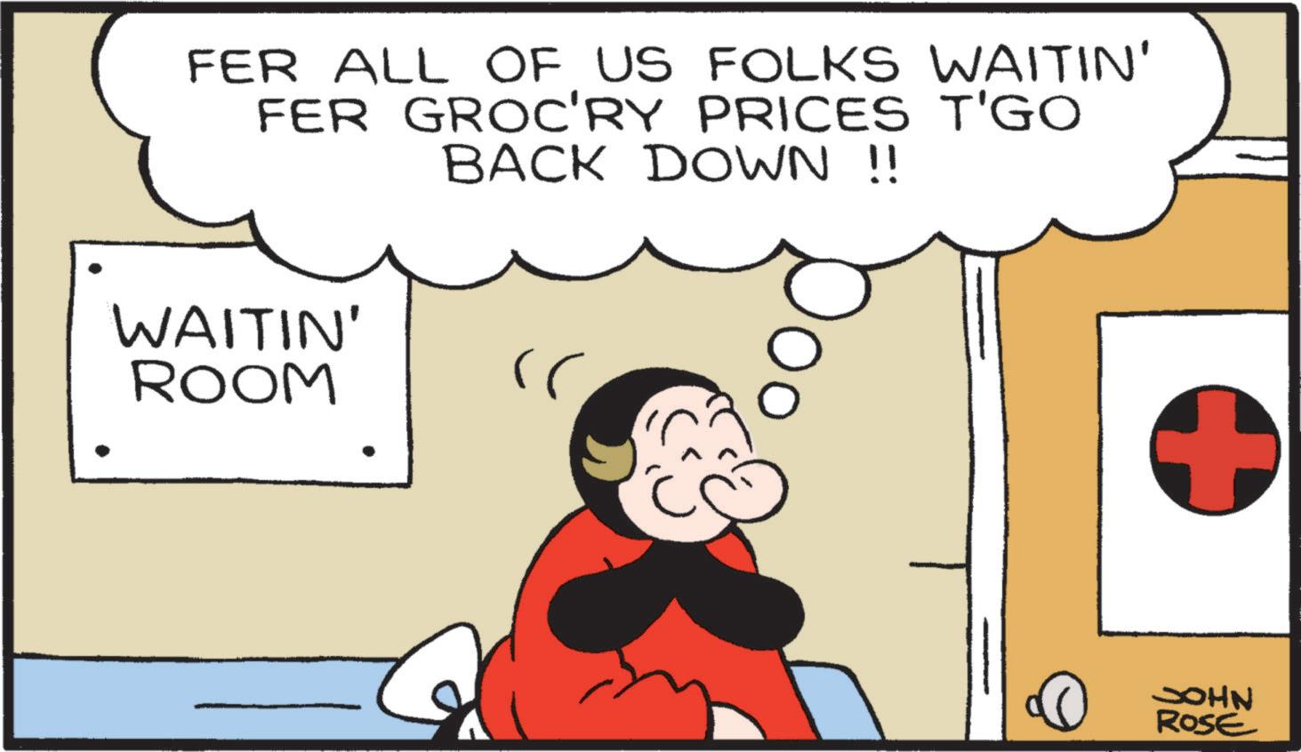 Gesture OCR: FER ALL OF US FOLKS WAITIN' FER GROC'RY PRICES T'GO BACK DOWN !! WAITIN' ROOM r JOHN ROSE FER ALL OF US FOLKS WAITIN ' FER GROC'RY PRICES T'GO BACK DOWN !! WAITIN ' ROOM r JOHN ROSE