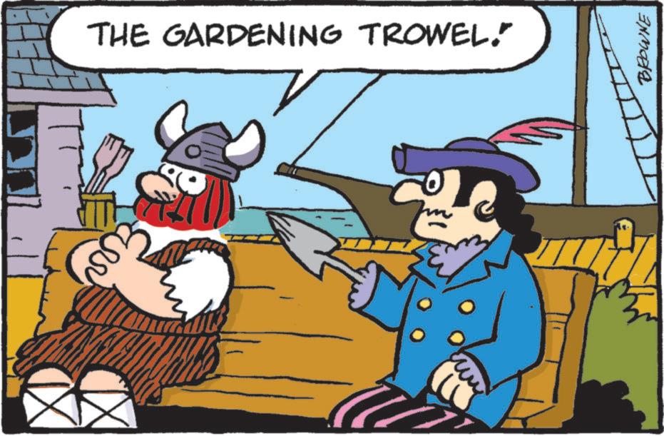 Graphics OCR: ???? THE GARDENING TROWEL." BROWNE ???? THE GARDENING TROWEL . " BROWNE