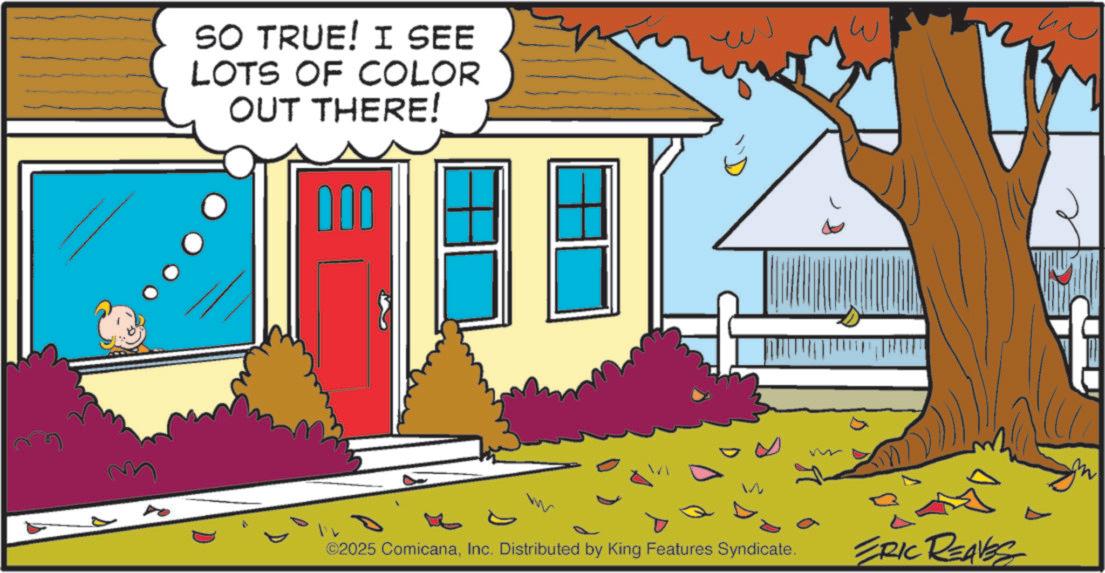 Clip art OCR: SO TRUE! I SEE LOTS OF COLOR OUT THERE! 000 W ©2025 ComicanaInc. Distributed by King Features Syndicate. ERIC REAVES SO TRUE ! I SEE LOTS OF COLOR OUT THERE ! 000 W © 2025 ComicanaInc. Distributed by King Features Syndicate . ERIC REAVES