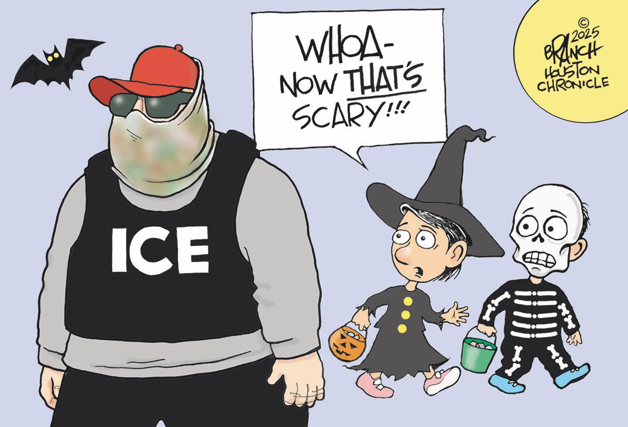 Fictional character OCR: ICE WHOA- NOW THAT'S SCARY!!! BRANCH HOUSTON CHRONICLE ICE WHOA- NOW THAT'S SCARY !!! BRANCH HOUSTON CHRONICLE