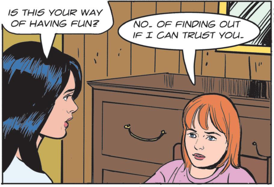 Publication OCR: IS THIS YOUR WAY OF HAVING FUN? NO. OF FINDING OUT IF I CAN TRUST YOU_ |" IS THIS YOUR WAY OF HAVING FUN ? NO . OF FINDING OUT IF I CAN TRUST YOU_ | "