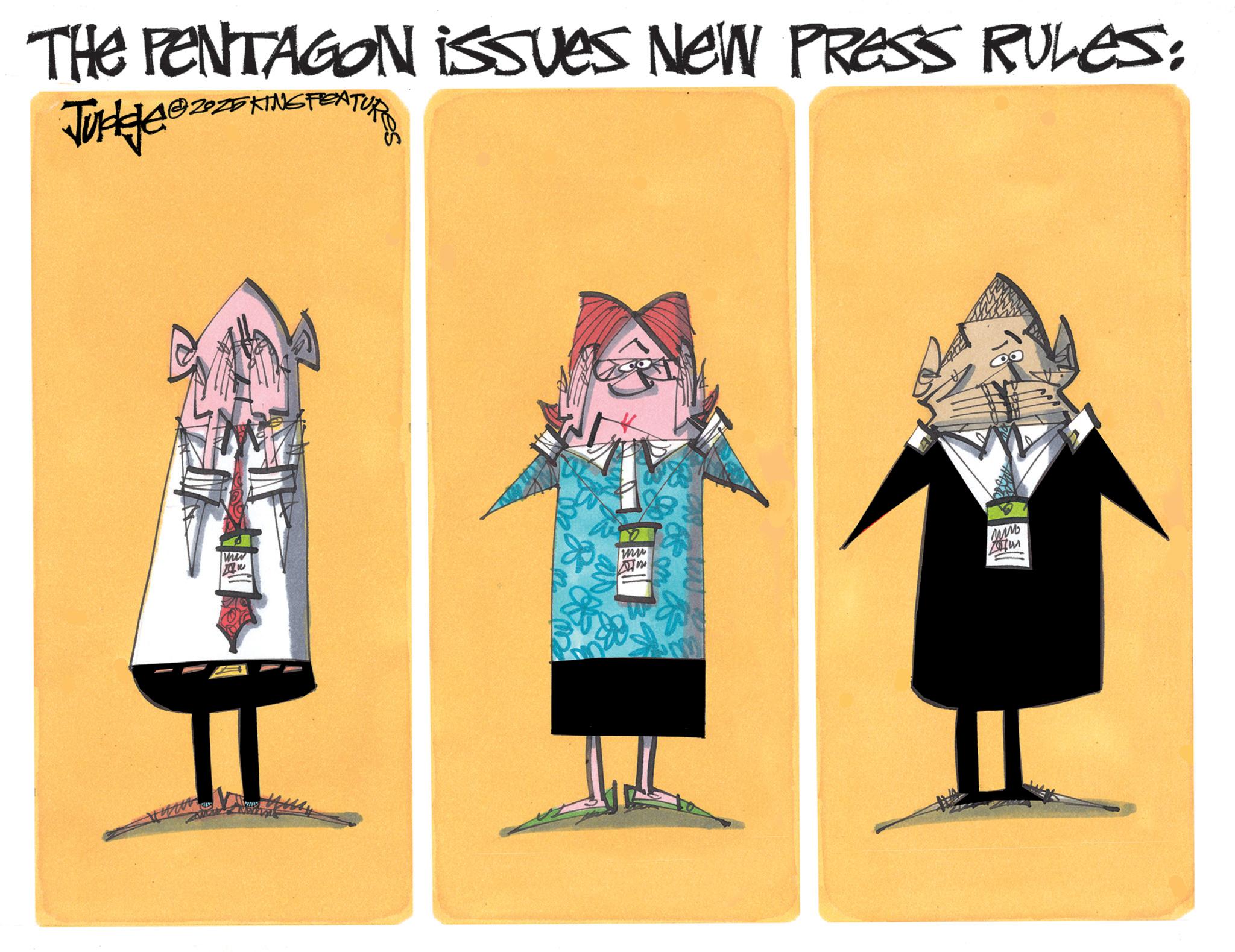 Graphics OCR: THE PENTAGON issues NEW PRESS RULES: @2020 KING PEA JudgAB PATUR ww mu ???? THE PENTAGON issues NEW PRESS RULES : @ 2020 KING PEA JudgAB PATUR ww mu ????
