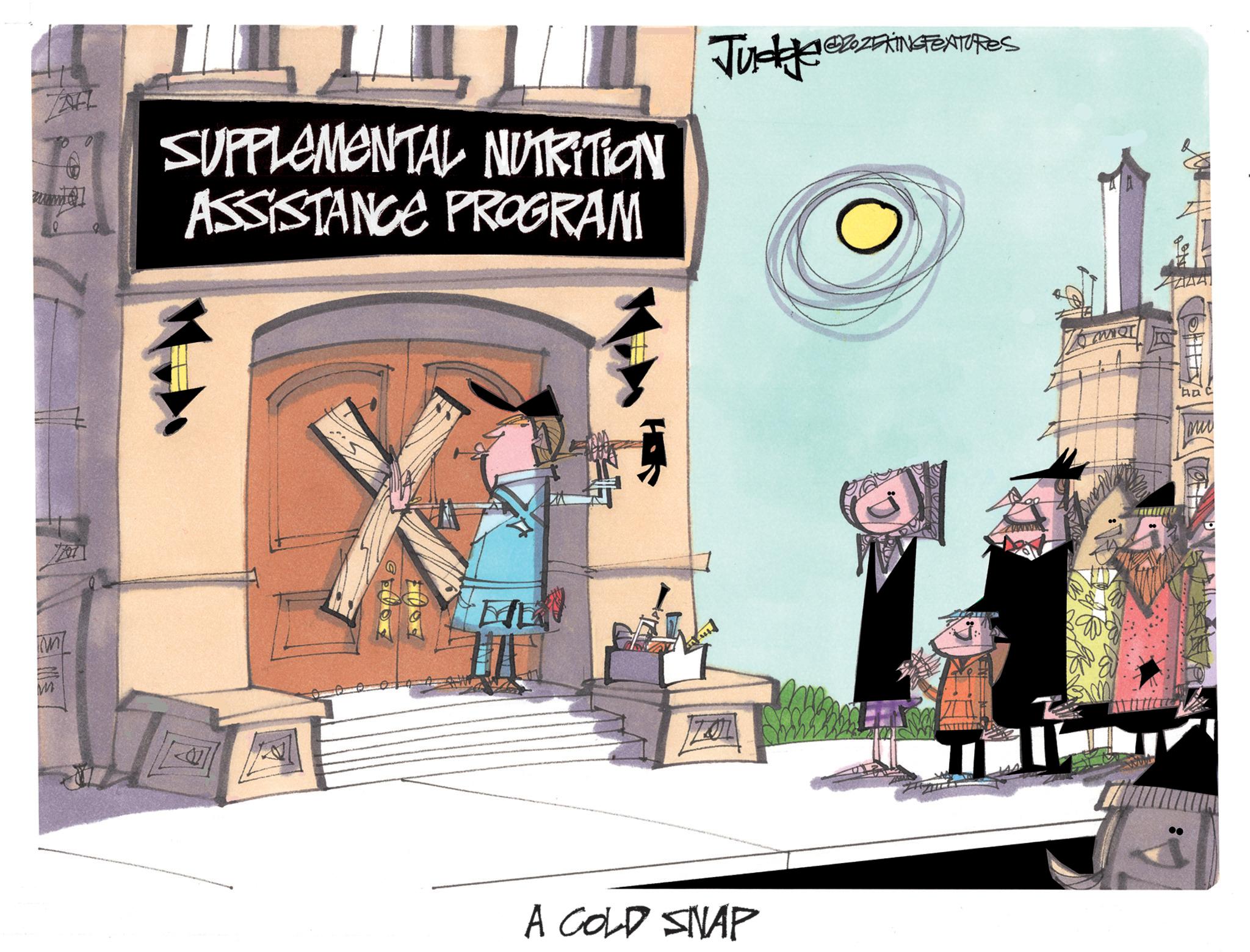 Graphic design OCR: SUPPLEMENTAL NUTRITION ASSISTANCE PROGRAM Judge GUINEATURES ES M A COLD SNAP ha SUPPLEMENTAL NUTRITION ASSISTANCE PROGRAM Judge GUINEATURES ES M A COLD SNAP ha